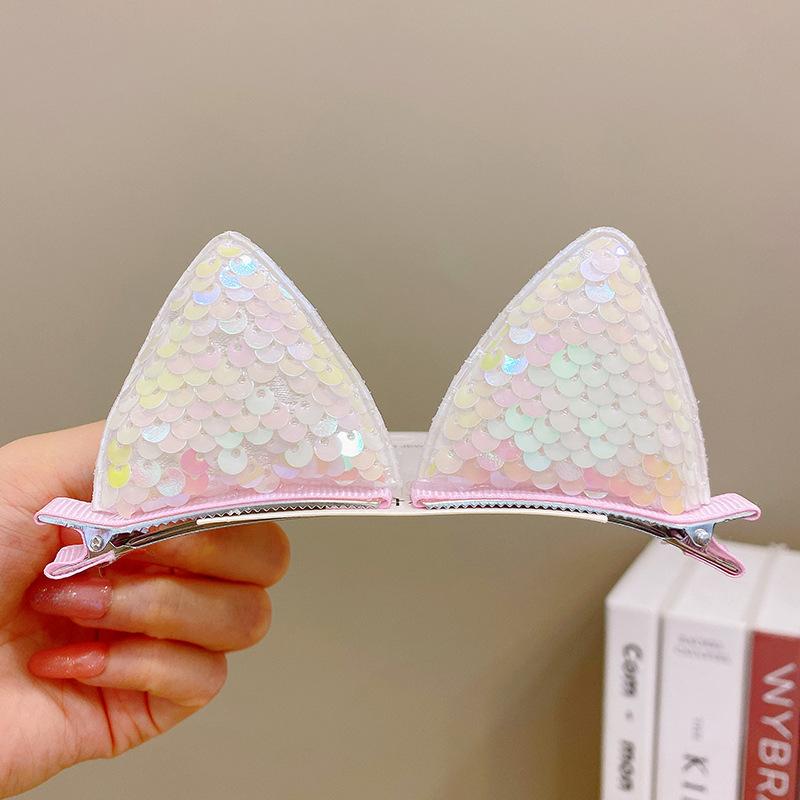 2 шт. новые заколки для волос с кошачьими ушками и блестками, милые заколки для волос для девочек, аксессуары для волос, детские милые заколки, детские модные головные уборы, украшения