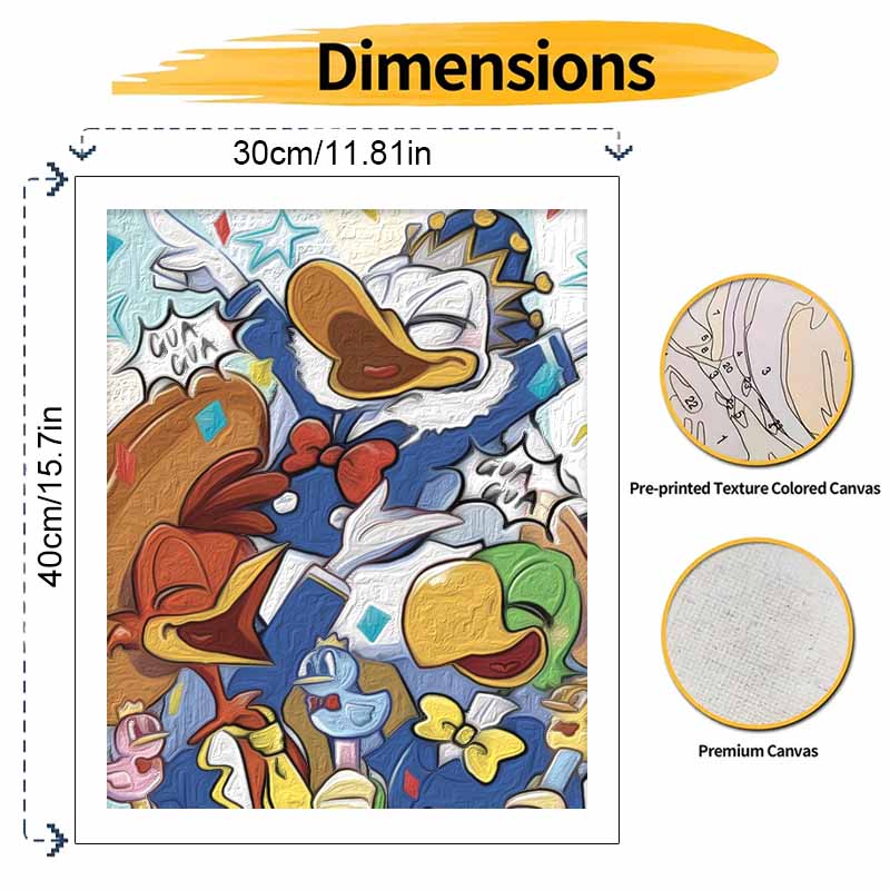 Disney digital oil painting Donald Duck and friends art handmade diy gift home decoration