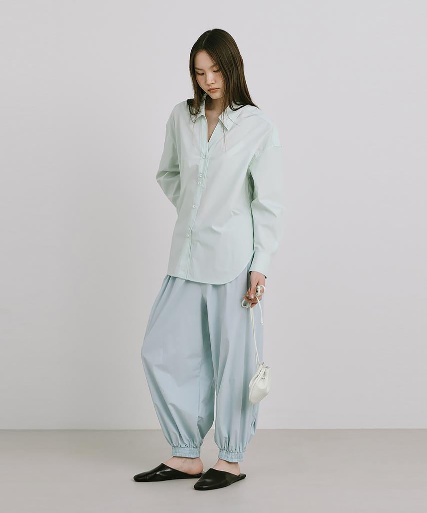 WNDERKAMMER Shirred Moon Jar Pants_Light Blue