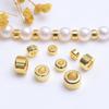 Позолоченные 18 карат Бусины-разделители бочонки с большим отверстием 4 мм/5 мм - Сохраняющие цвет Аксессуары для браслетов DIY