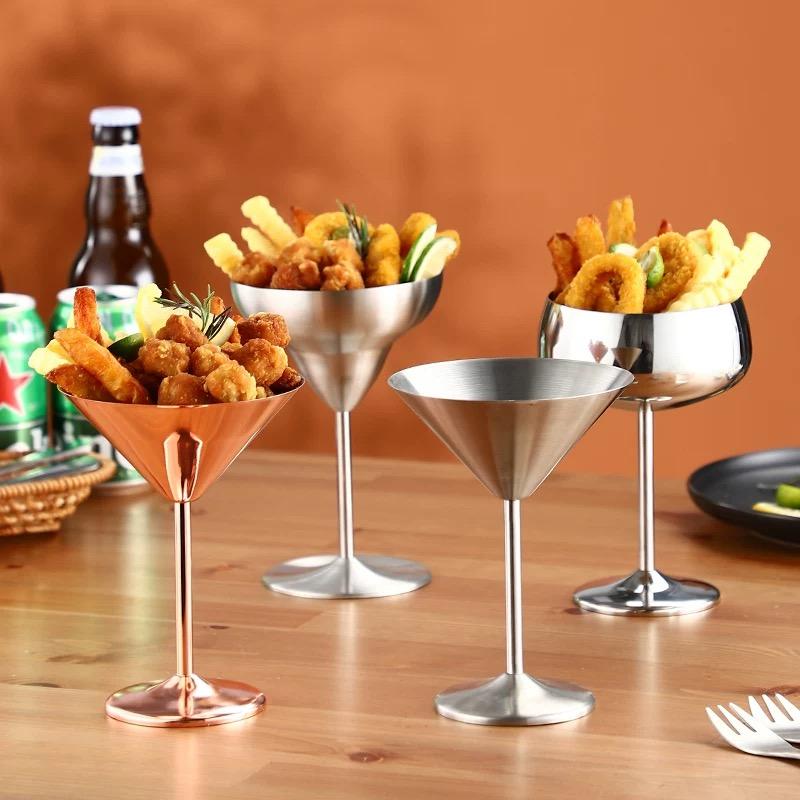 Бокал для коктейлей и вина из нержавеющей стали 304 на ножке – Мартини, Шампанское, Барный бокал