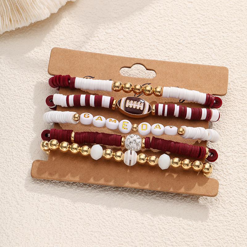 5 шт./компл. Цветной многослойный браслет ручной работы эластичный стекируемый спортивный ручной браслет Chian