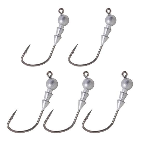 5 Pcs Barbed Fishing Hooks Bait Holder Hooks Freshwater Saltwater Fishing Hooks for Shrimp Lure Bass Carp Catfish Bait