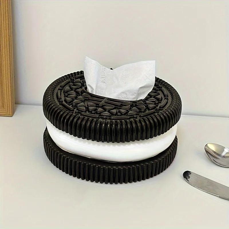 1 Креативный черно-белый держатель для салфеток, высококлассная коробка для салфеток для дома, гостиной, спальни, рабочего стола