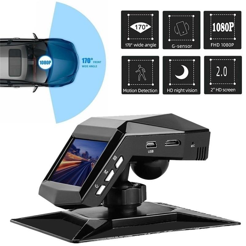 1080P Full HD Car DVR Dash Cam 1080P Video Recorder Center Console 170 Angle Night Vision Car Recorders Cycle Recording Dash Camera Video