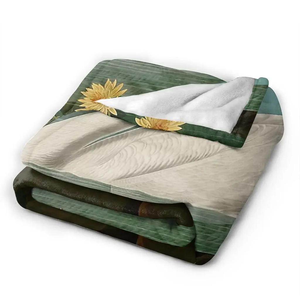 Common American Swan Birds Of America Audubon Blanket Soft Warm Flannel Throw Blanket Cover for Bed Living Room Picnic Couch