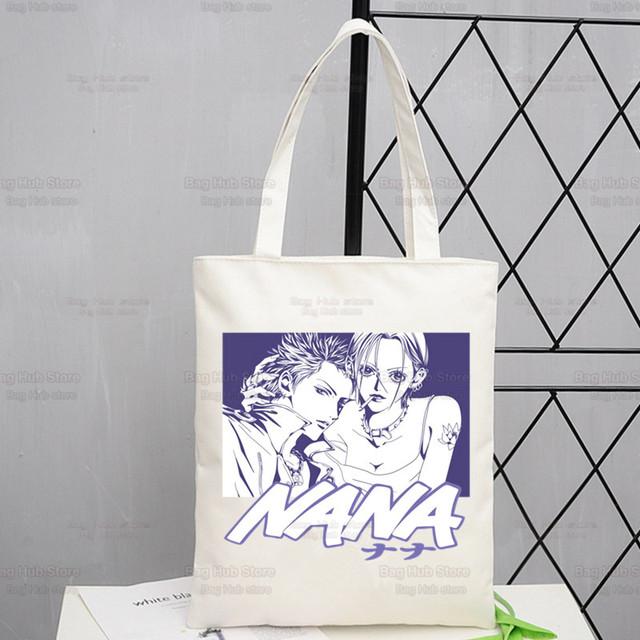 Нана Осаки Аниме Женская посылка Холст Сумка Манга Комацу Нана Сумки Сумки на плечо Повседневная сумка с черными камнями для покупок Сумка для девочек