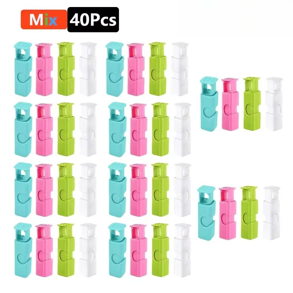 60/10Pcs Reusable Food Sealing Clips Bread Storage Bag Clips For Snack Wrap Bags Spring Clamp Kitchen Organization Sealing Clamp