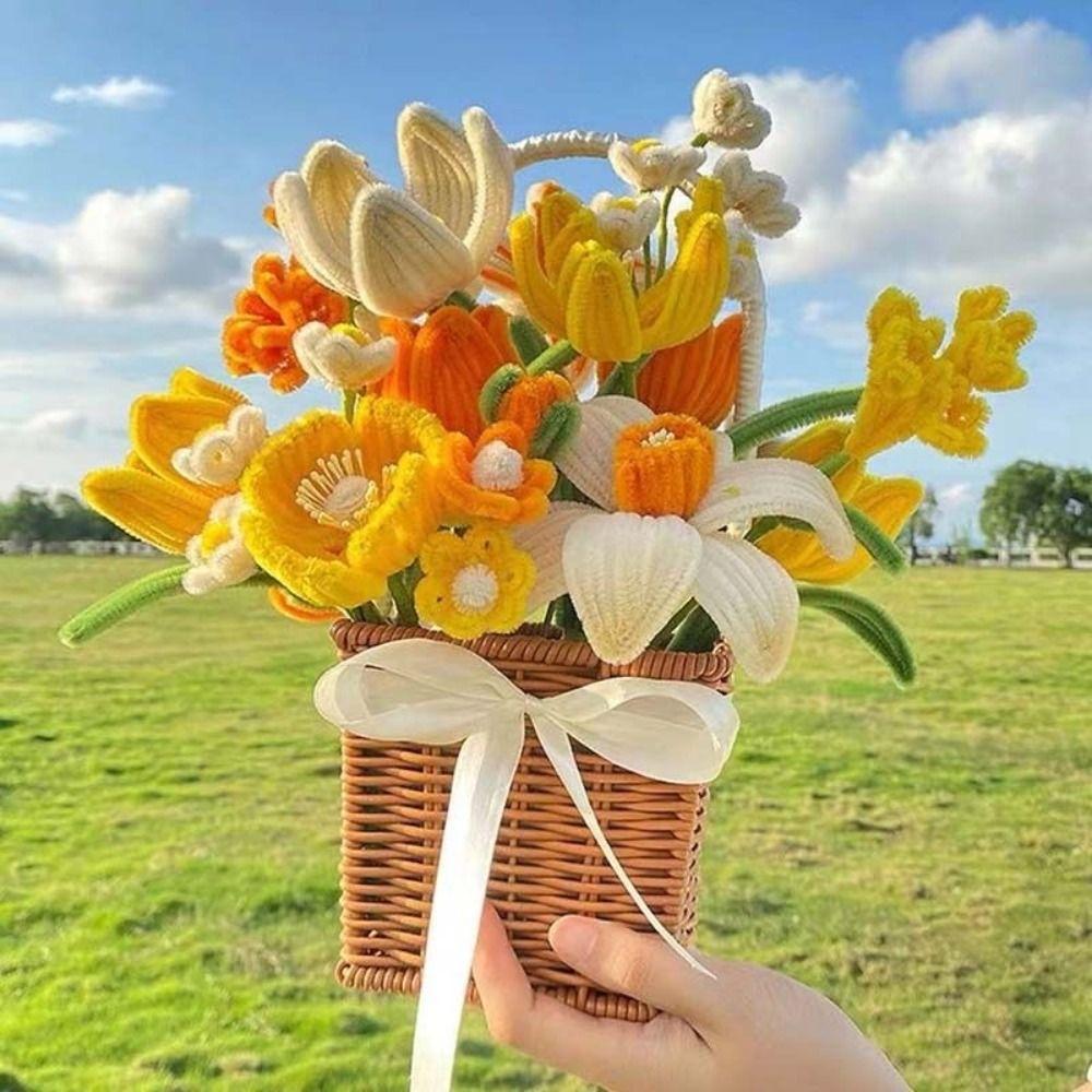 100/300/400Pcs Flexible Wire Pipe Cleaners Bendable Plush Sticks for Artificial Flower Making