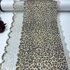 Кружевная отделка с вышивкой и леопардовым принтом, 1 м x 19 см, Неэластичное кружево с вышивкой для нижнего белья, Бюстгальтера, Нижнего белья, Платья, Одежды, Шитья и рукоделия