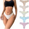 VATEIS Soft Ribbed Simple Lingerie Lucky Set Women's T-Back Panties, 95% Cotton, Knit, Stretch, Fit, Sexy, Non-Slip, Bag, 5-Piece (LL Size)