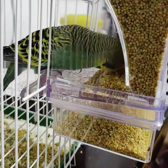 Прозрачная акриловая кормушка для птиц, автоматическая кормушка для птиц без беспорядка, кормушка для попугаев большой емкости, защита от разлива