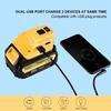 Dual USB Output LED DCB090 Li-ion Battery Charger Adapter for Dewalt