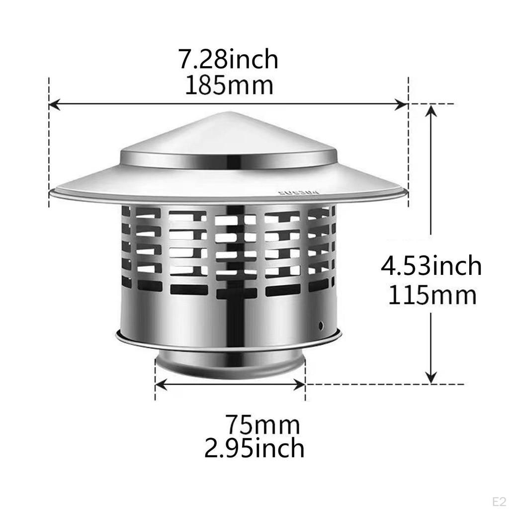 Круглый колпак дымохода Крышка дымохода Непромокаемая коническая верхняя крышка вытяжного отверстия Крышка Защита от дождя