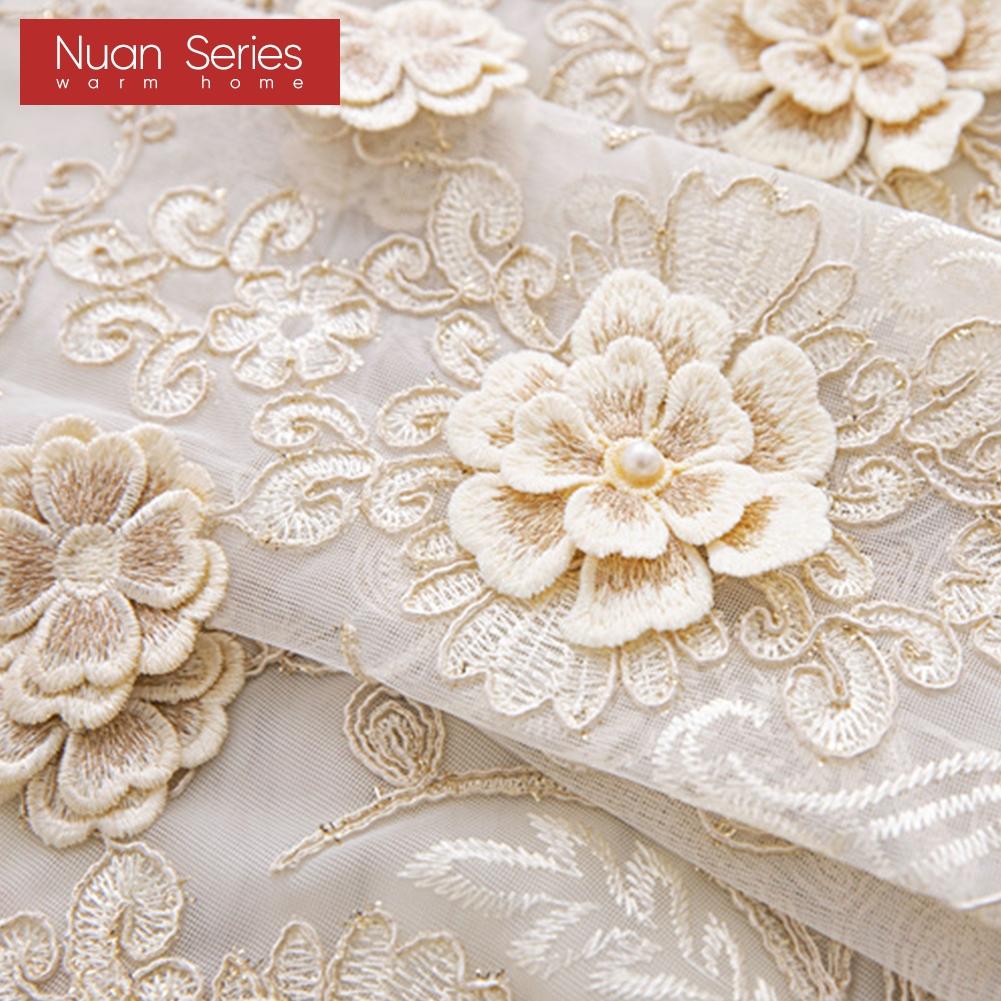 1 шт. Серия Nuan Французская роскошная кружевная вышитая полупрозрачная тюлевая штора высотой 260 см для украшения окна гостиной, спальни, домашнего декора