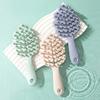Leaf Shape Silicone Shampoo Brush Head Scalp Massage Soft Hair Comb Long Handle Bath Brush Body Massage Cleansing Tool Gift