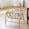 Homlly Rattan Newspaper Magazine Foldable Floor Shelf Organiser Rack