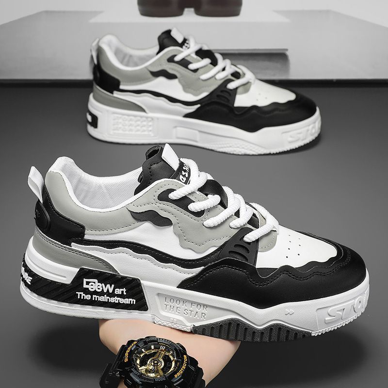 Мужская обувь знаменитостей из Интернета на весну, новые универсальные повседневные туфли на толстой подошве, нескользящие, модные туфли для подростков