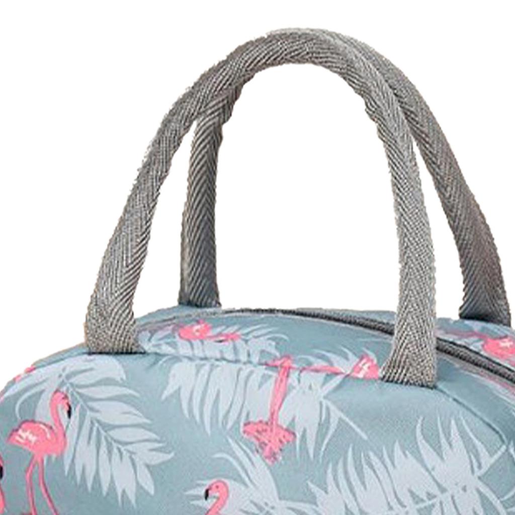 Insulated Lunch Bag Large Capacity Flamingo Pattern Portable Thickened Lunch Bag for School Work