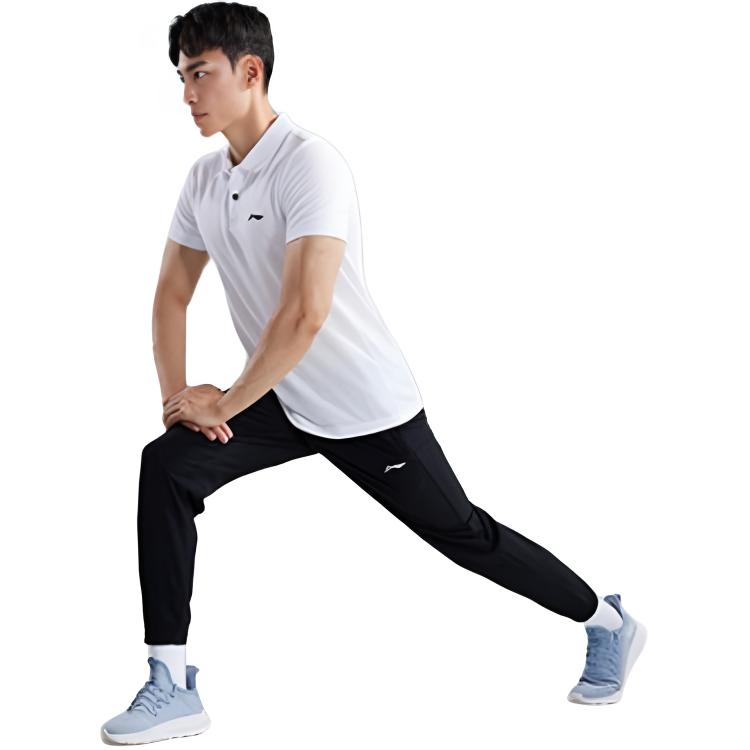 Li-Ning Легкие черные повседневные зауженные спортивные штаны мужские низы AYKU705-1