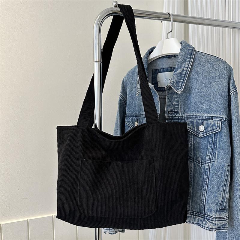 Trendy Simple Tote Bag With Spacious Interior And Soft Structure Ideal For Everyday Commuting In Black White Blue Brown