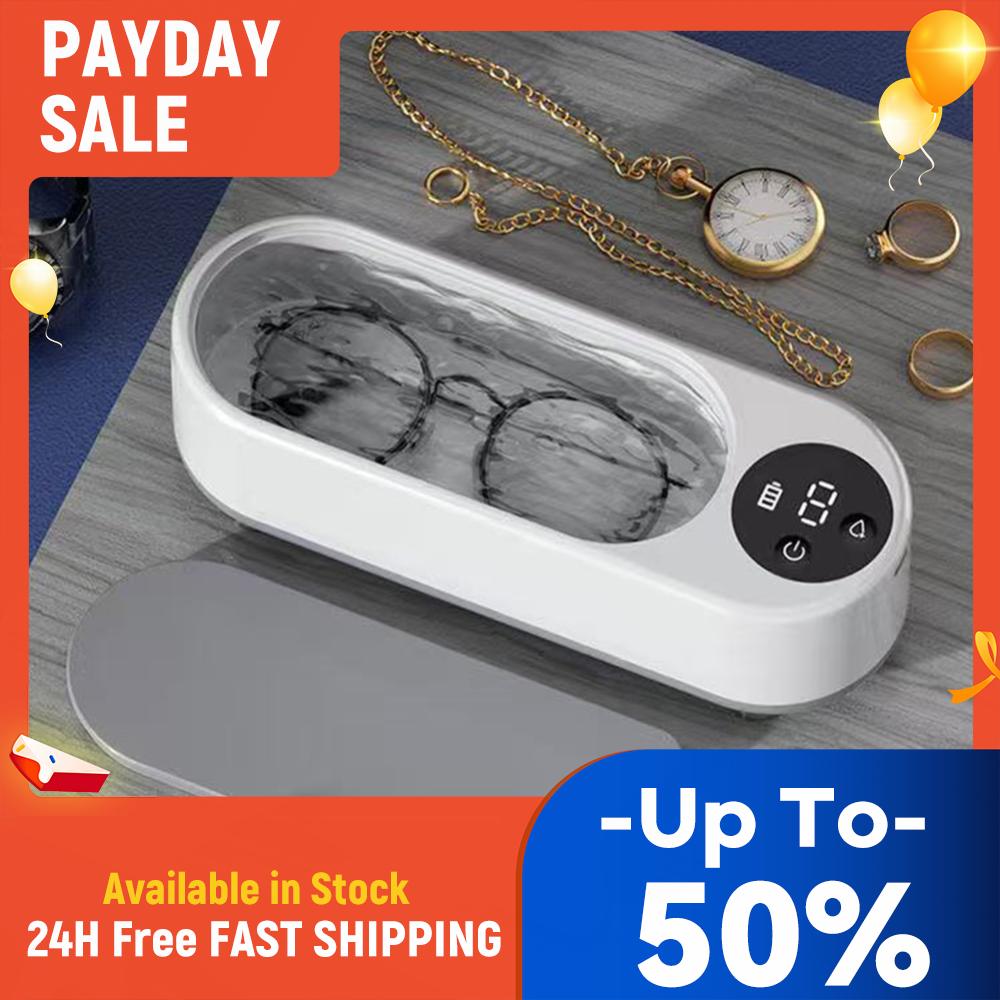 Ultrasonic Jewelry Cleaner Rechargeable Cleaning Machine Glasses Cleaner for Eyeglasses Rings Necklaces Denture