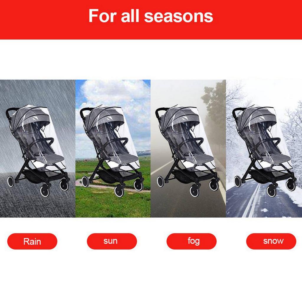 Universal Stroller Rain Cover EVA Clear Baby Pram Rain Cover Rainproof Waterproof Windproof Cover