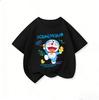 Summer Children Crew Neck T Shirt Fashion Cartoon Print Cute Street Style Tops Doraemon Boys Girls Outfit 314Y