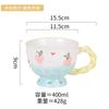Hand-Painted Relief Ceramic Water Cup Home Breakfast Cup Cute Mug Coffee Cup Creative Oat Cup Milk Cup