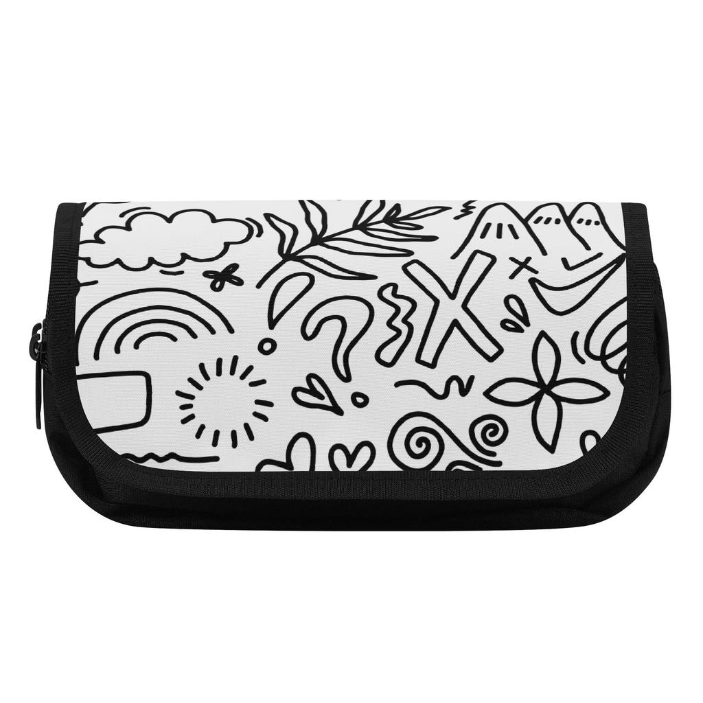 Pen Case Large Capacity 300D Polyester Smooth Zipper with Two Storage Layers for Pens Stationery Accessories for Classroom Use
