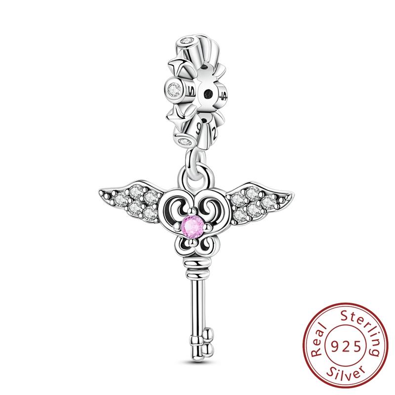 Оригинальные медные шармы-бусины Роза Сердце Крылья Бантик Шарм для браслета Подвеска Женщина Девушка Изысканные DIY Ювелирные изделия Подарок