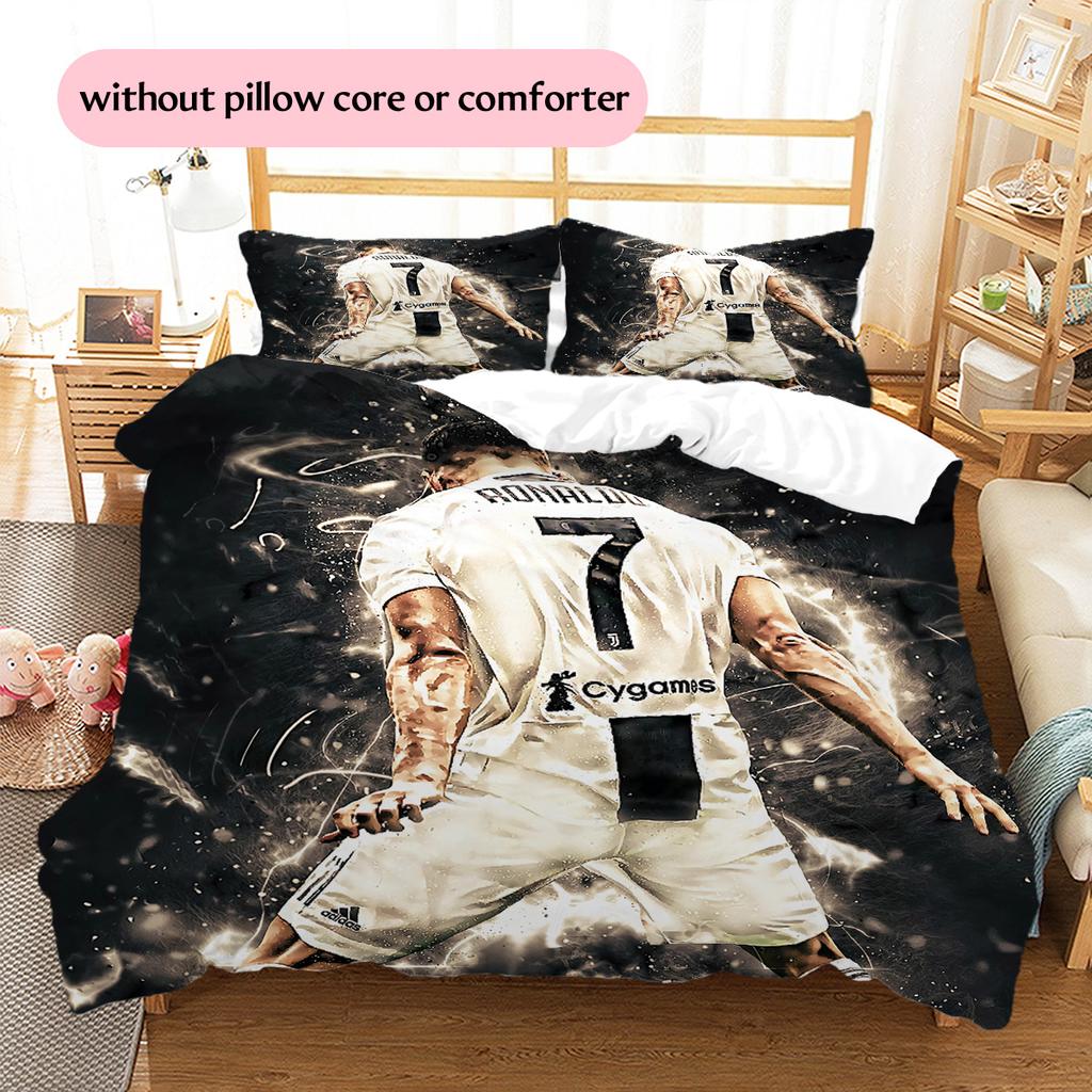 Криштиану Роналду  Постельное белье с рисунком  Комплект с одеялом  Домашний декор  Подарок (1 пододеяльник + 2 наволочки без наполнителя)