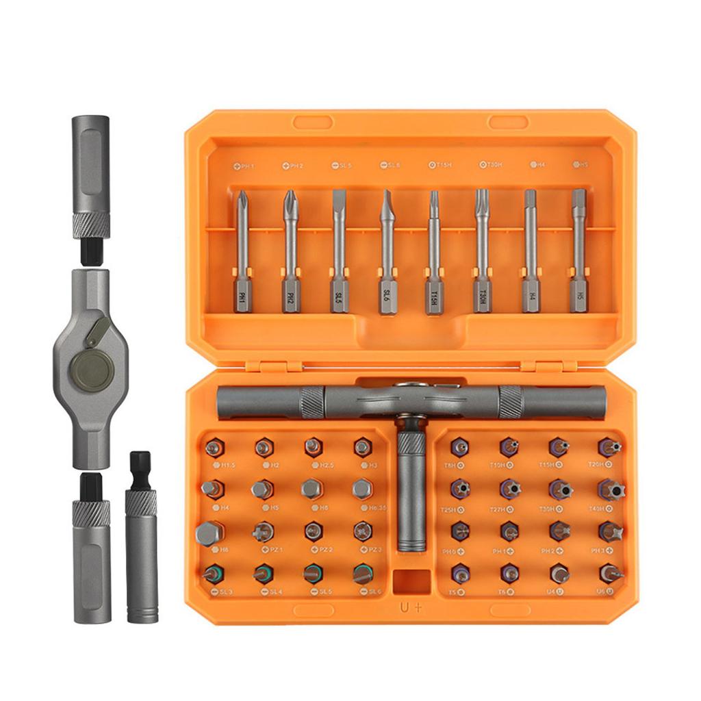 42 in 1 Ratchet Screwdriver Set Versatile 58 Tooth Ratchet Handle with 40Pcs Alloy Steel Bits Combination Tools