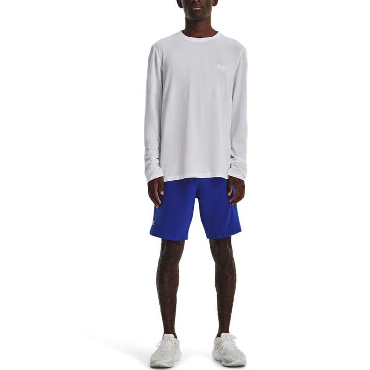 Under Armour Однотонная футболка с круглым вырезом и длинным рукавом для мужчин, белая 1375693-100