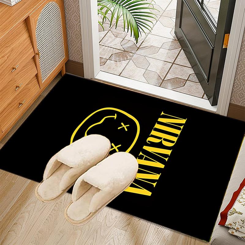 1PC Ni-rvana Rug for Livingroom,Bedroom, Palyroom, Chair Rug, Area rug, Game Carpet, Large Size Rug Fan Christmas gift