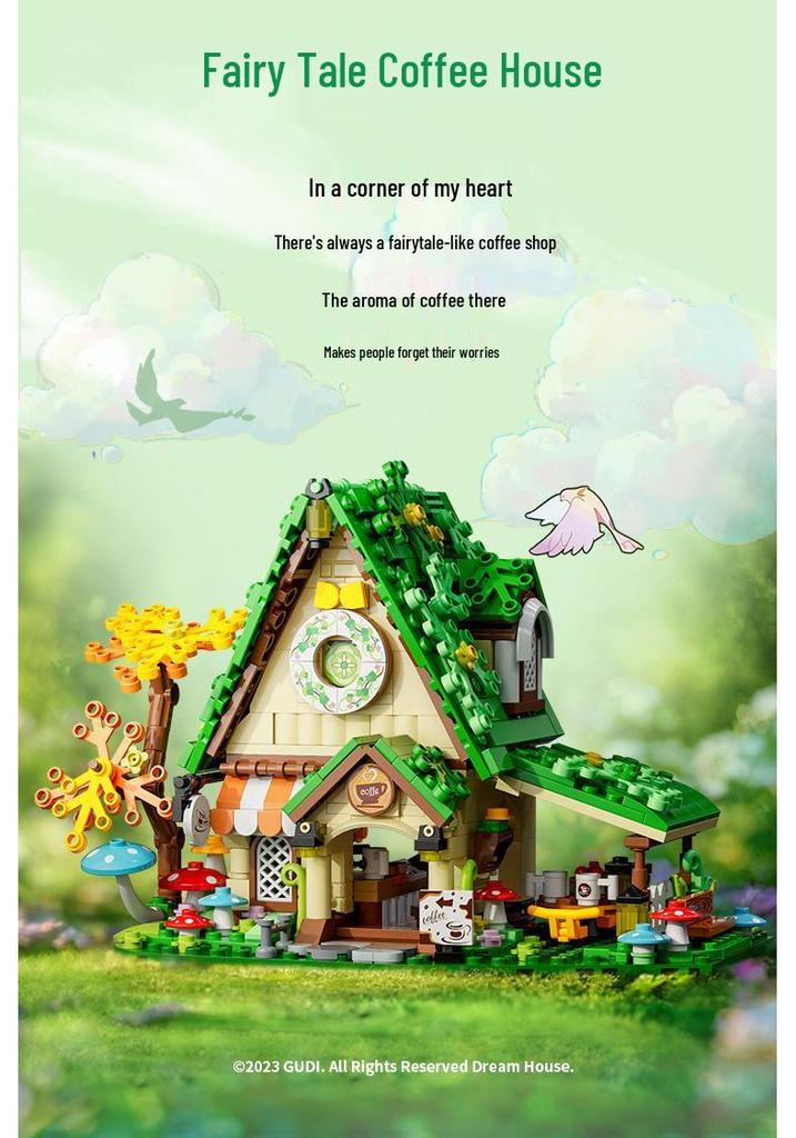 Gudi Educational Building Blocks: Coffee Shop Model Puzzle for Kids