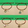 Charm Weave Rope Pendant Bracelet Elk Snowman Alloy Chain New Year Christmas Gift Jewelry
