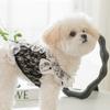 Spring Summer Dog Sexy Black and White Lace Traction Vest Medium and Small Dog Cat Teddy Pet Dog Clothes