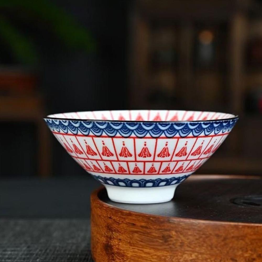 Blue&White Porcelain Tea Cup-Thousand Buddha Conical Chalice, Dual-Use Gongfu Tea/Sake Set, Jingdezhen Ceramic Masterpiece