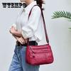 Women's Large-capacity Single-shoulder Bag Messenger Bag Ladies Solid Color Casual Soft Leather Bag