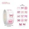 500 листов Мультяшные наклейки с бантиками Розовые наклейки для запечатывания бантиками Креативные наклейки для DIY-декора Наклейки-этикетки для поощрения детей Подарки