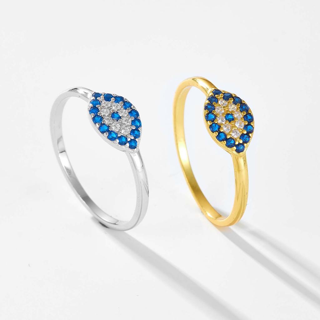 ANDYWEN Кольцо из стерлингового серебра 925 пробы, желтое золото, синий глаз дьявола, счастливое кольцо для женщин, тонкое роскошное кольцо с цирконом, модные высокие ювелирные изделия, подарок