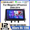 2 Din Android 12 автомобильный радиоприемник мультимедиа видеоплеер для Renault Megane 3 Fluence 2008 - 2014 GPS 4G Carplay Авто Стерео RDS DVD