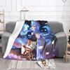 Вязаные одеяла Ganyu из флиса Genshin Impact Anime легкие пледы для автомобиля, дивана, покрывала для кровати