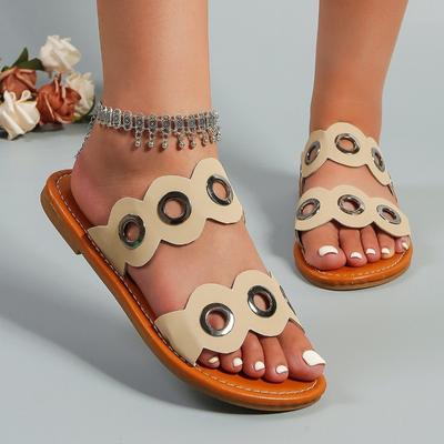 Модные женские тапочки 2024 года, летние новые модные повседневные женские шлепанцы на плоской подошве, повседневная обувь в стиле ретро с открытым носком для женщин, женская обувь для активного отдыха