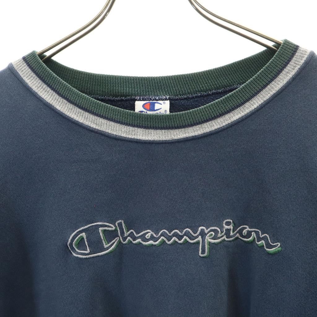 Champion 90s Old Long sleeve sweat XL Navy system Men's Used