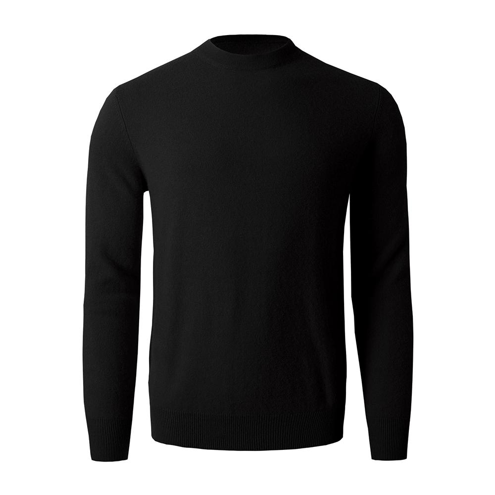 Men Cashmere Sweater Crewneck Solid Color Knited