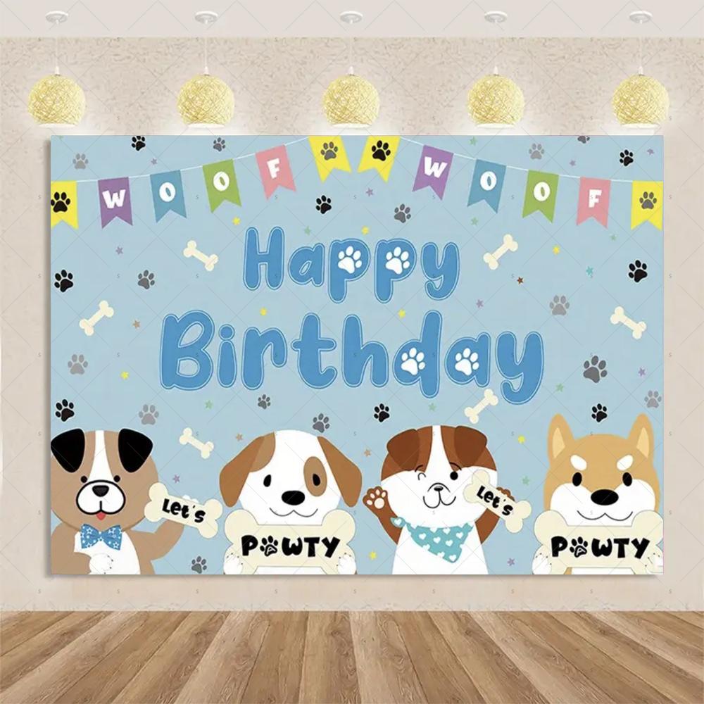 Birthday party decorations, cat, dog, happy animal, children's family backdrop, studio props2358