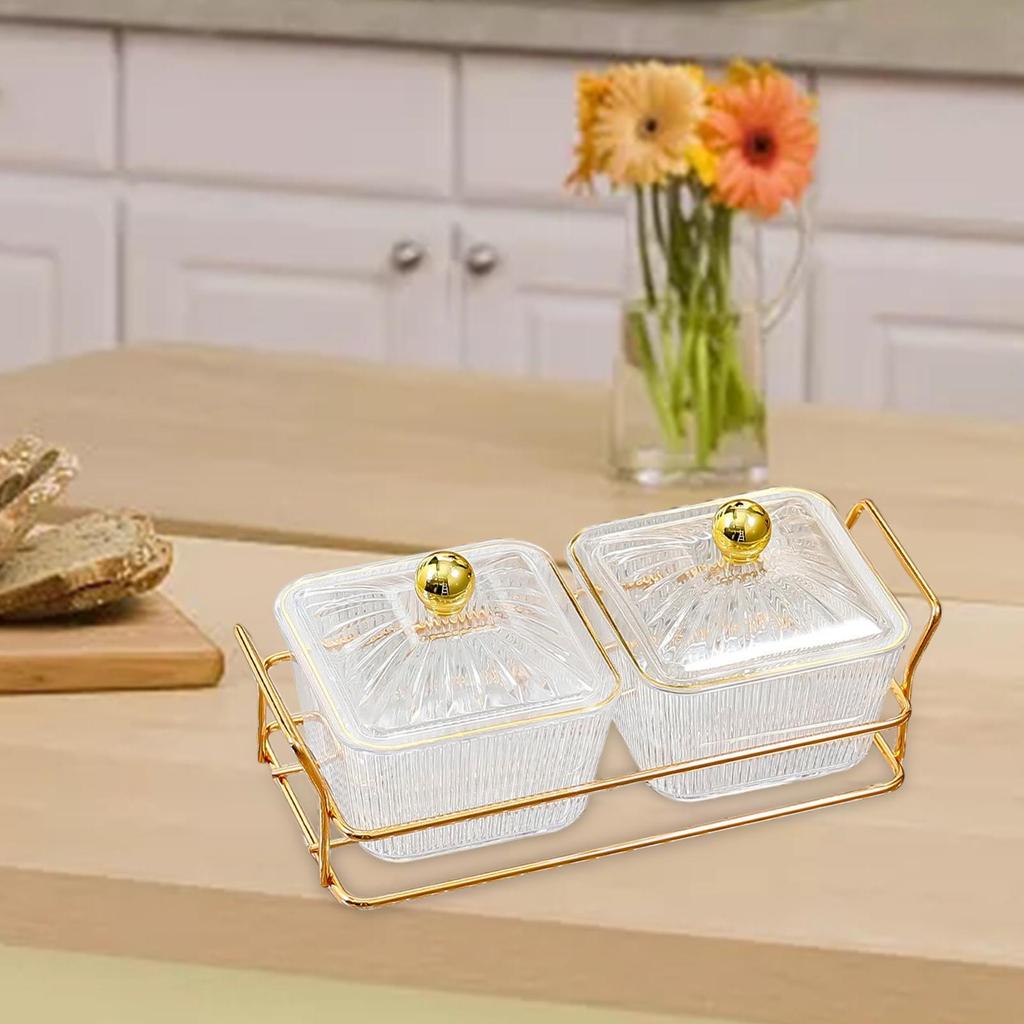 Creative Divided Serving Platter with Lid Appetizer Serving Tray Snack Dishes Food Storage Box Nuts Tray for Nuts Fruits