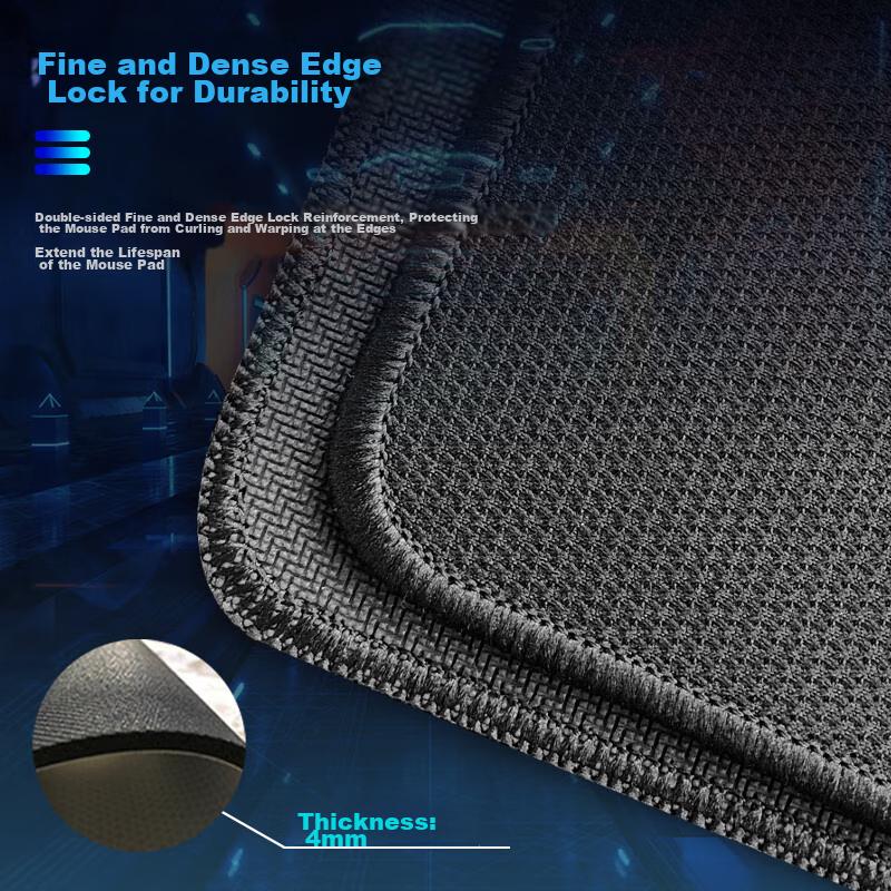 AOC Professional Mouse Pad, Extra Large Size 900*400*4mm, Thickened with Locked Edges, Grid Fiber Surface, G10XL/93 Black
